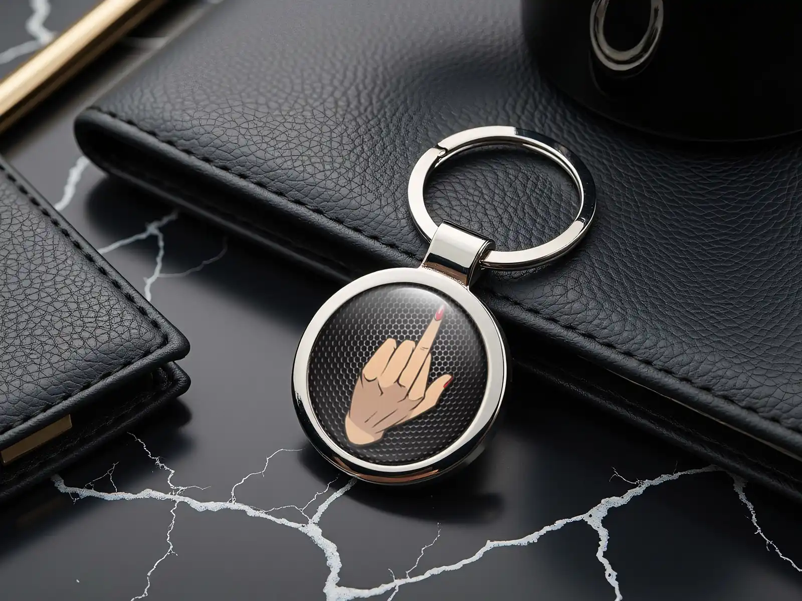 Custom Keychain Max Style Stainless Steel Finish